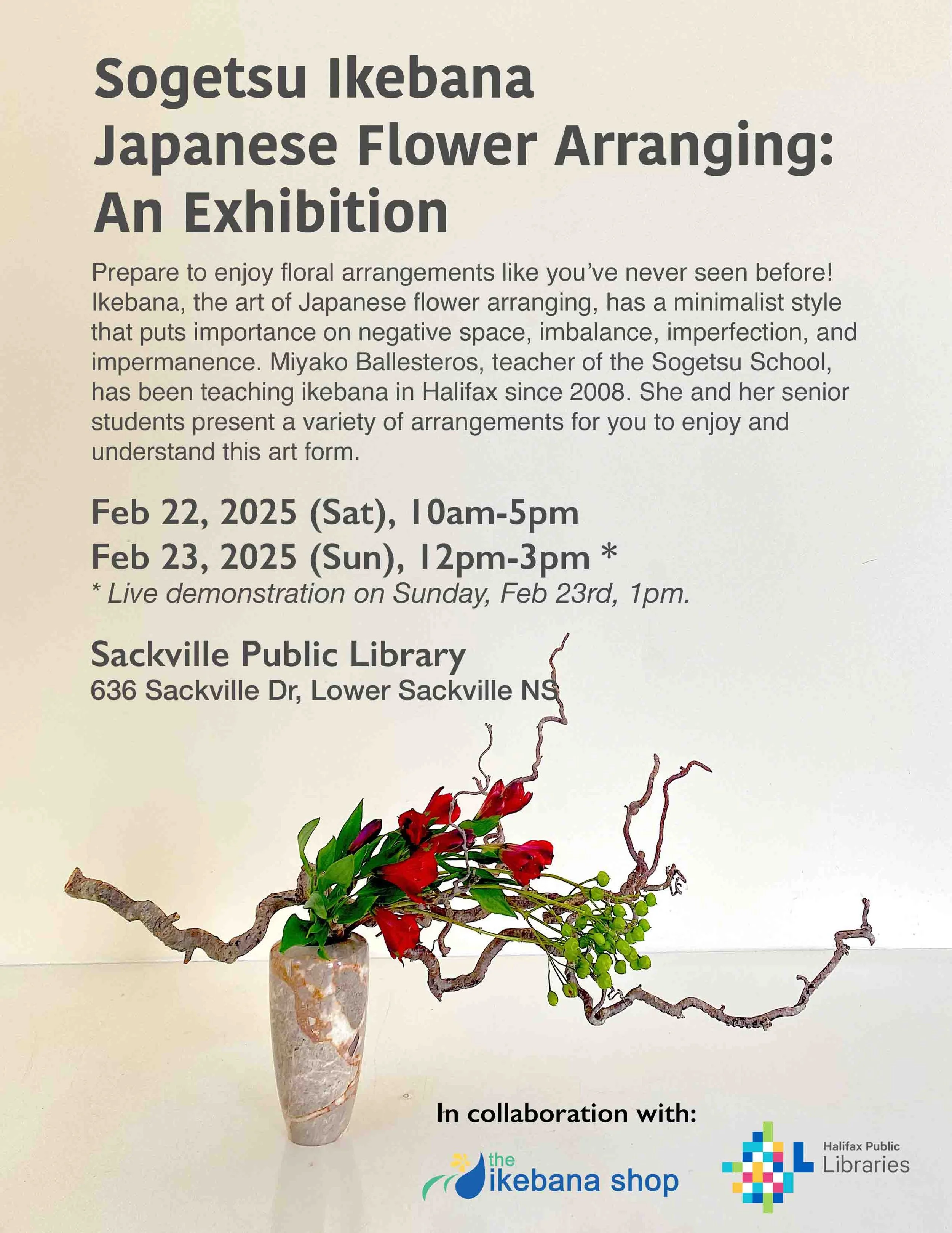 Ikebana Exhibition in Sackville NS — the ikebana shop